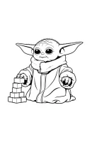 Baby Yoda kleurplaat 17